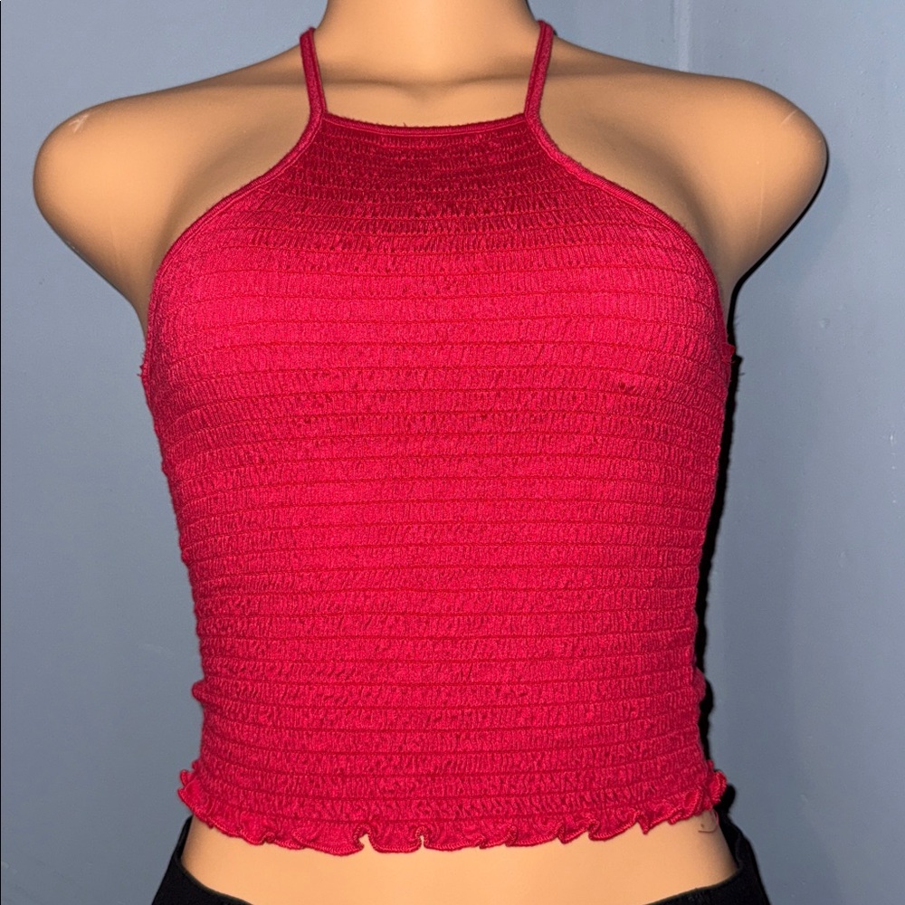 Fiore Red Halter Top - Size Medium